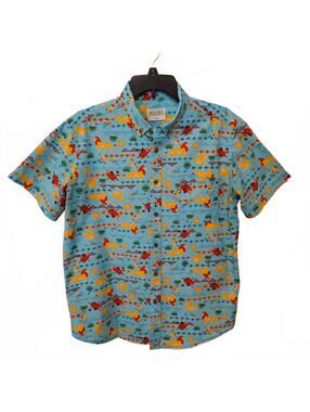 Uncle Reo Men Shirt Lion King Graphics Childhood-core Whimsical Fun Retro Size L